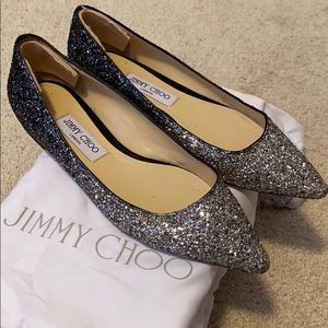 Jimmy Choo Romy Glitter Flat